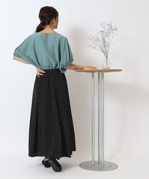 DRESKIP（ドレスキップ）の「◆【体型カバー】袖口ギャザー ドルマン5分袖ブラウス（シャツ/ブラウス・レディース・ブラック/ライトベージュ/カーキ/グリーン/イエロー・00）」の15枚目の写真