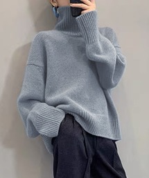オーバーサイズハイネックニット