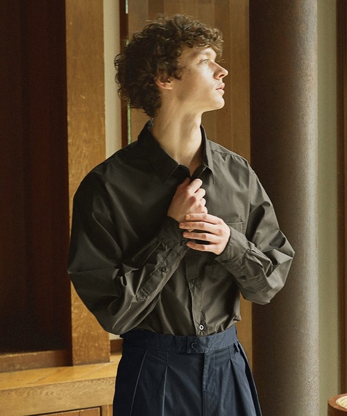 Bleme(ブレム)の「【販売中止】マルチカラーリラックス長袖ブロードシャツ(シャツ/ブラウス・メンズ・カーキ/ダークブラウン/ライトブルー/ベージュ・L/M/XL/S)」の5枚目の写真