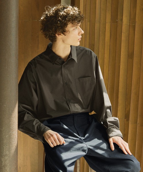 Bleme(ブレム)の「【販売中止】マルチカラーリラックス長袖ブロードシャツ(シャツ/ブラウス・メンズ・カーキ/ダークブラウン/ライトブルー/ベージュ・L/M/XL/S)」の8枚目の写真