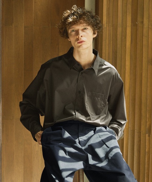 Bleme(ブレム)の「【販売中止】マルチカラーリラックス長袖ブロードシャツ(シャツ/ブラウス・メンズ・カーキ/ダークブラウン/ライトブルー/ベージュ・L/M/XL/S)」の9枚目の写真