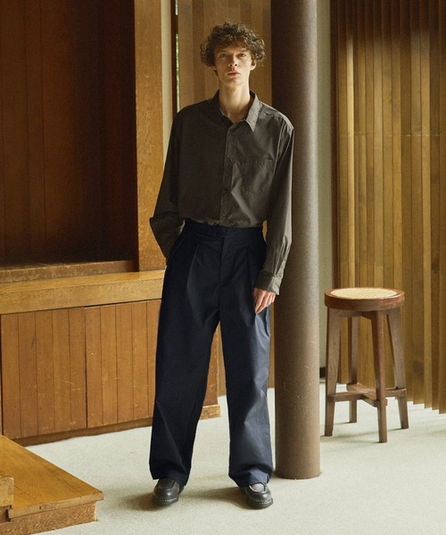 Bleme(ブレム)の「【販売中止】マルチカラーリラックス長袖ブロードシャツ(シャツ/ブラウス・メンズ・カーキ/ダークブラウン/ライトブルー/ベージュ・L/M/XL/S)」の13枚目の写真