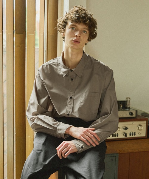 Bleme(ブレム)の「【販売中止】マルチカラーリラックス長袖ブロードシャツ(シャツ/ブラウス・メンズ・カーキ/ダークブラウン/ライトブルー/ベージュ・L/M/XL/S)」の14枚目の写真