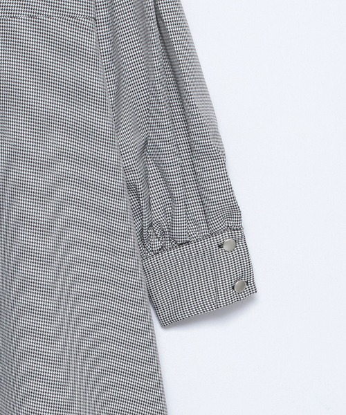 ☆ 千鳥柄/無地BIGカラーシャツワンピース 36350（ワンピース