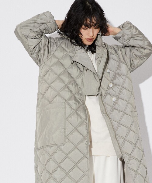 Firsthand（ファーストハンド）の「Firsthand/ファーストハンド リサイクルキルトロングコート / キルトダウンコート / キルティング / 中綿ダウンジャケット（ダウンジャケット/コート・レディース・オリーブ/ブラック・FREE）」の15枚目の写真