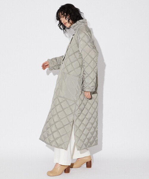 Firsthand（ファーストハンド）の「Firsthand/ファーストハンド リサイクルキルトロングコート / キルトダウンコート / キルティング / 中綿ダウンジャケット（ダウンジャケット/コート・レディース・オリーブ/ブラック・FREE）」の22枚目の写真