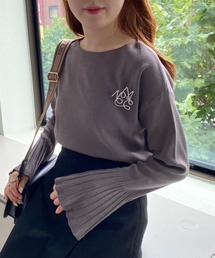 one after another NICE CLAUP | イニシャルブローチセット/ベルスリーブニット(ニット/セーター)