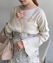 one after another NICE CLAUP | イニシャルブローチセット/ベルスリーブニット(ニット/セーター)