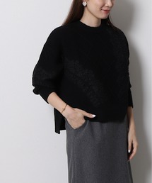 Re.Verofonna | アシメトリー柄編みレースプルオーバー(ニット/セーター)