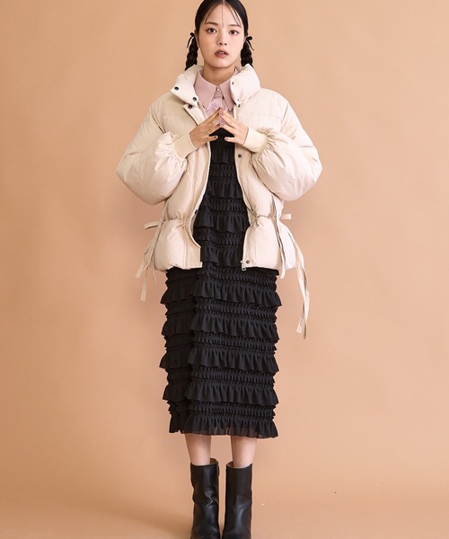 paravion（パラビオン）の「サイドリボン中綿ダウンコート（ダウンジャケット/コート・レディース・アイボリー・FREE）」の3枚目の写真