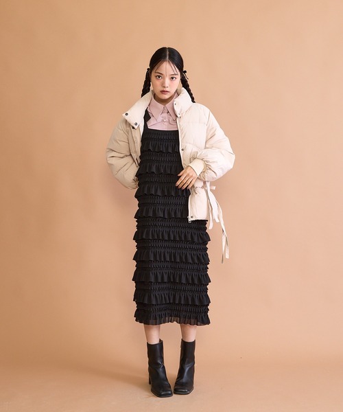 paravion（パラビオン）の「サイドリボン中綿ダウンコート（ダウンジャケット/コート・レディース・アイボリー・FREE）」の7枚目の写真