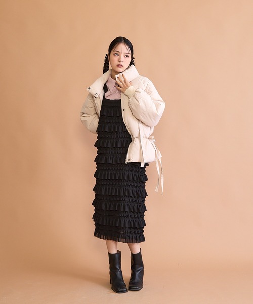 paravion（パラビオン）の「サイドリボン中綿ダウンコート（ダウンジャケット/コート・レディース・アイボリー・FREE）」の9枚目の写真