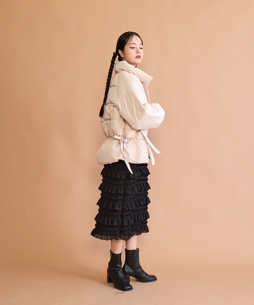 paravion（パラビオン）の「サイドリボン中綿ダウンコート（ダウンジャケット/コート・レディース・アイボリー・FREE）」の12枚目の写真