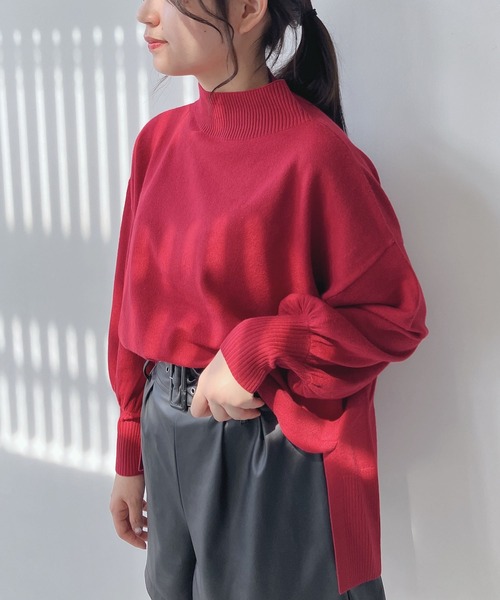 AS KNOW AS plus（アズノゥアズプラス）の「☆マシュマロニットプルオーバー（ニット/セーター・レディース・ブルー/ブラック/ライトグレー/ダークグリーン/オフホワイト/レッド/ラベンダー/ライトグリーン・FREE）」の8枚目の写真