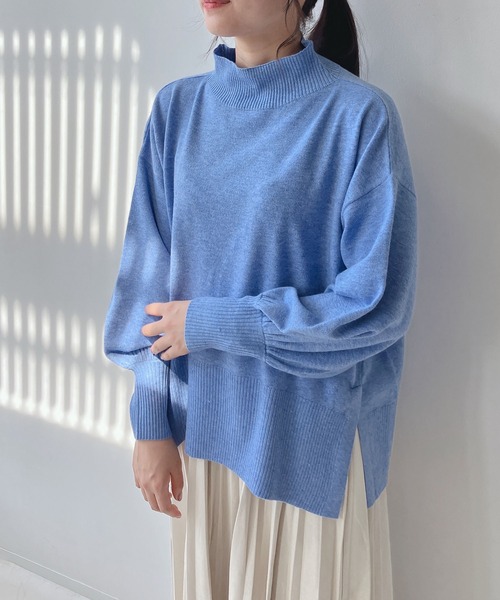 AS KNOW AS plus（アズノゥアズプラス）の「☆マシュマロニットプルオーバー（ニット/セーター・レディース・ブルー/ブラック/ライトグレー/ダークグリーン/オフホワイト/レッド/ラベンダー/ライトグリーン・FREE）」の6枚目の写真