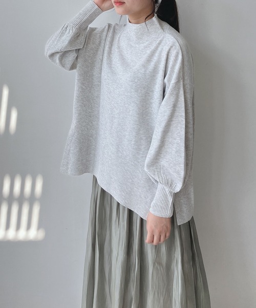 AS KNOW AS plus（アズノゥアズプラス）の「☆マシュマロニットプルオーバー（ニット/セーター・レディース・ブルー/ブラック/ライトグレー/ダークグリーン/オフホワイト/レッド/ラベンダー/ライトグリーン・FREE）」の3枚目の写真