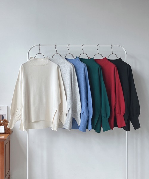 AS KNOW AS plus（アズノゥアズプラス）の「☆マシュマロニットプルオーバー（ニット/セーター・レディース・ブルー/ブラック/ライトグレー/ダークグリーン/オフホワイト/レッド/ラベンダー/ライトグリーン・FREE）」の12枚目の写真