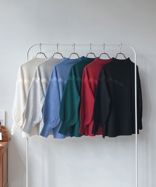 AS KNOW AS plus（アズノゥアズプラス）の「☆マシュマロニットプルオーバー（ニット/セーター・レディース・ブルー/ブラック/ライトグレー/ダークグリーン/オフホワイト/レッド/ラベンダー/ライトグリーン・FREE）」の14枚目の写真