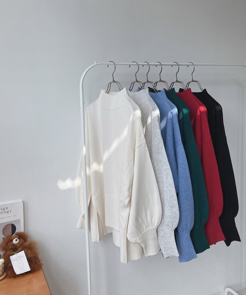 AS KNOW AS plus（アズノゥアズプラス）の「☆マシュマロニットプルオーバー（ニット/セーター・レディース・ブルー/ブラック/ライトグレー/ダークグリーン/オフホワイト/レッド/ラベンダー/ライトグリーン・FREE）」の15枚目の写真