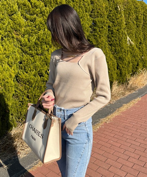 FENDI Jeans ラインストーン フリンジトップ ノースリーブ FENDI Jeans ラインストーン フリンジトップ ノースリーブ