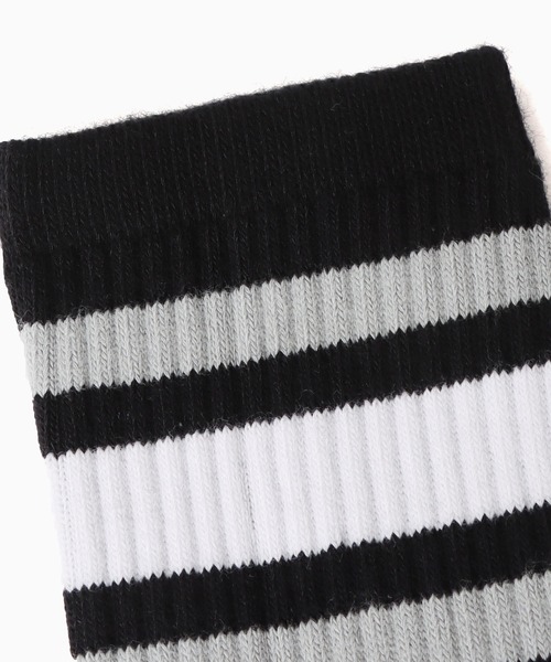 PRO CLUB （プロクラブ）の「Pro Club/プロクラブ STRIPE CREW SOCK 靴下（ソックス/靴下・メンズ・ホワイト系3/ブラック/ホワイト系1/ホワイト系2・L/M）」の6枚目の写真