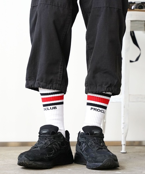 PRO CLUB （プロクラブ）の「Pro Club/プロクラブ STRIPE CREW SOCK 靴下（ソックス/靴下・メンズ・ホワイト系3/ブラック/ホワイト系1/ホワイト系2・L/M）」の13枚目の写真