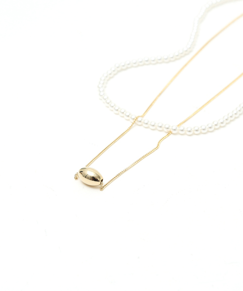 abahouse mavie（アバハウスマヴィ）の「パール＆ワントップチェーン２連ネックレス（ネックレス・レディース・ゴールド・フリー）」の3枚目の写真