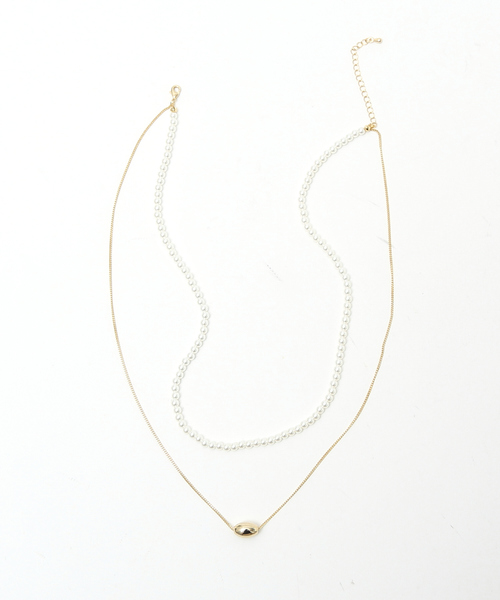 abahouse mavie（アバハウスマヴィ）の「パール＆ワントップチェーン２連ネックレス（ネックレス・レディース・ゴールド・フリー）」の6枚目の写真