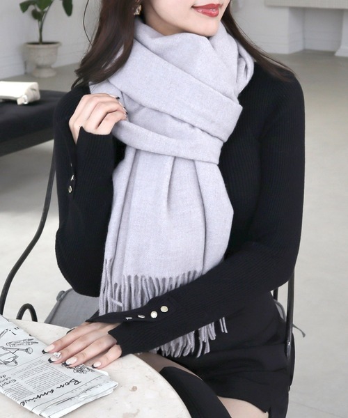 ROYAL PARTY（ロイヤルパーティー）の「ベーシックストール（ストール/ショール・レディース・ブラック/ライトグレー/ボルドー/オフホワイト/ピンク・FREE）」の4枚目の写真