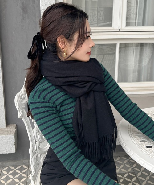 ROYAL PARTY（ロイヤルパーティー）の「ベーシックストール（ストール/ショール・レディース・ブラック/ライトグレー/ボルドー/オフホワイト/ピンク・FREE）」の6枚目の写真