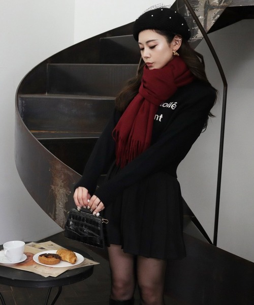 ROYAL PARTY（ロイヤルパーティー）の「ベーシックストール（ストール/ショール・レディース・ブラック/ライトグレー/ボルドー/オフホワイト/ピンク・FREE）」の10枚目の写真