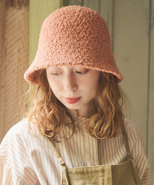 Crisp（クリスプ）の「ボアベルハット（ハット・レディース・オレンジ/ブラック/アイボリー・FREE）」の4枚目の写真