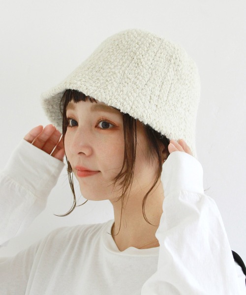 Crisp（クリスプ）の「ボアベルハット（ハット・レディース・オレンジ/ブラック/アイボリー・FREE）」の8枚目の写真