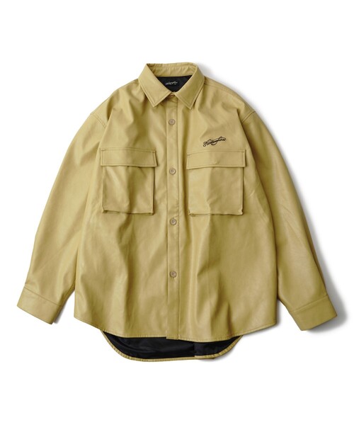 NineMicrophones（ナインマイクロフォンズ）の「FAKE LEATHER SHIRT JKT（シャツ/ブラウス・メンズ・ブラック・MEDIUM/LARGE）」の9枚目の写真