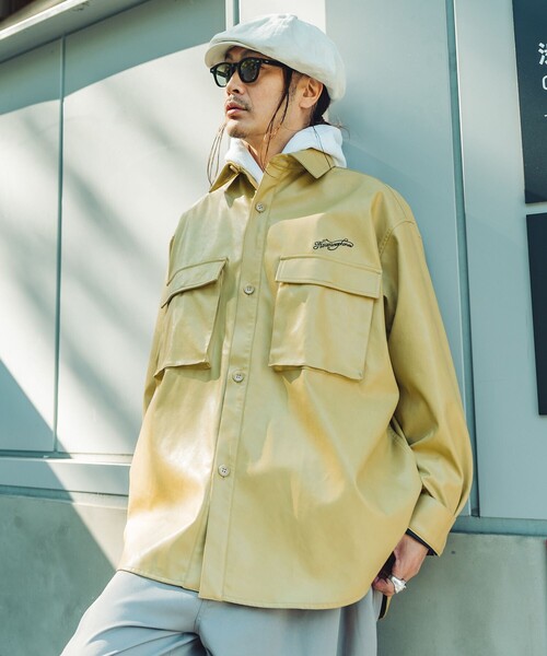 NineMicrophones（ナインマイクロフォンズ）の「FAKE LEATHER SHIRT JKT（シャツ/ブラウス・メンズ・ブラック・MEDIUM/LARGE）」の10枚目の写真