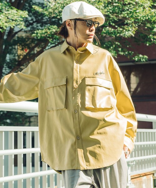 NineMicrophones（ナインマイクロフォンズ）の「FAKE LEATHER SHIRT JKT（シャツ/ブラウス・メンズ・ブラック・MEDIUM/LARGE）」の11枚目の写真
