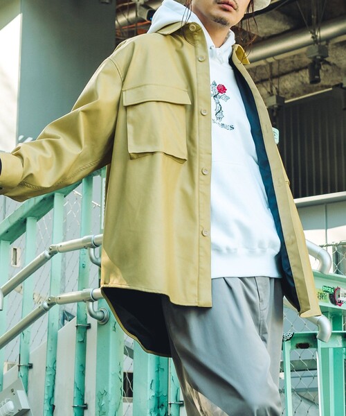 NineMicrophones（ナインマイクロフォンズ）の「FAKE LEATHER SHIRT JKT（シャツ/ブラウス・メンズ・ブラック・MEDIUM/LARGE）」の12枚目の写真