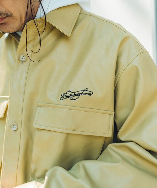 NineMicrophones（ナインマイクロフォンズ）の「FAKE LEATHER SHIRT JKT（シャツ/ブラウス・メンズ・ブラック・MEDIUM/LARGE）」の14枚目の写真