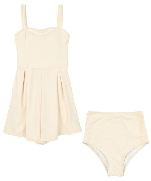SEA DRESS(シードレス)の「チェック素材ロンパース/ワンピース/セット水着(水着・レディース・オフホワイト/ブラウン/ブラック/グレイッシュベージュ・S/L/M/LL)」の13枚目の写真