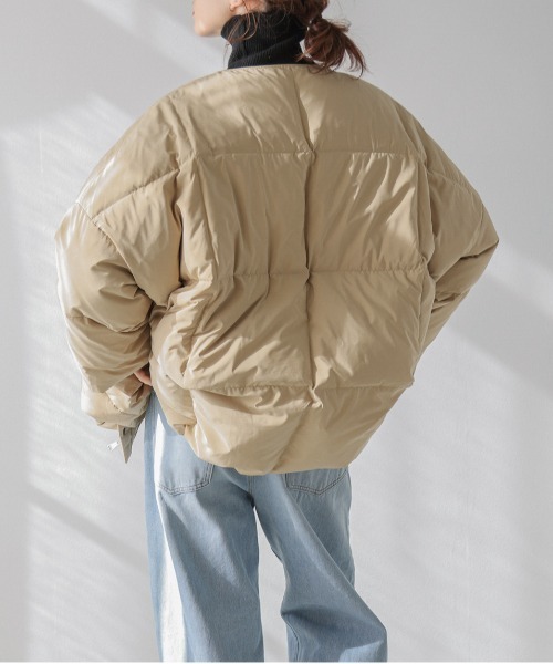 La-gemme（ラジェム）の「ストール付きダウンコート（ダウンジャケット/コート・レディース・アイボリー/ブラック/ベージュ・フリー）」の10枚目の写真