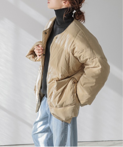 La-gemme（ラジェム）の「ストール付きダウンコート（ダウンジャケット/コート・レディース・アイボリー/ブラック/ベージュ・フリー）」の11枚目の写真