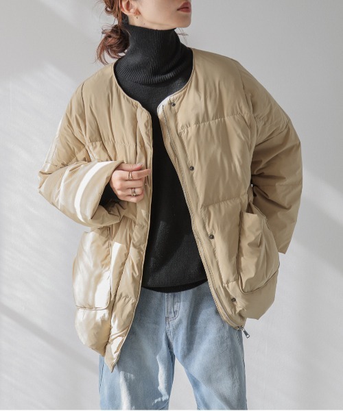 La-gemme（ラジェム）の「ストール付きダウンコート（ダウンジャケット/コート・レディース・アイボリー/ブラック/ベージュ・フリー）」の12枚目の写真