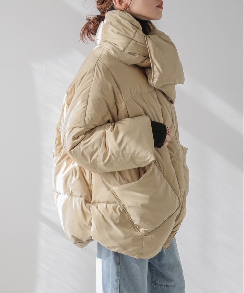 La-gemme（ラジェム）の「ストール付きダウンコート（ダウンジャケット/コート・レディース・アイボリー/ブラック/ベージュ・フリー）」の13枚目の写真