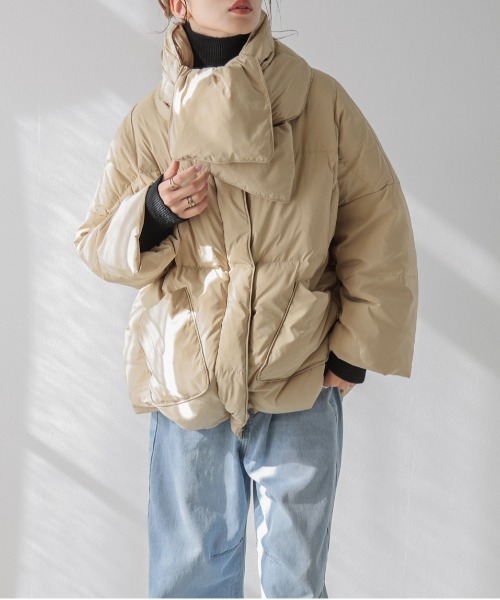 La-gemme（ラジェム）の「ストール付きダウンコート（ダウンジャケット/コート・レディース・アイボリー/ブラック/ベージュ・フリー）」の15枚目の写真