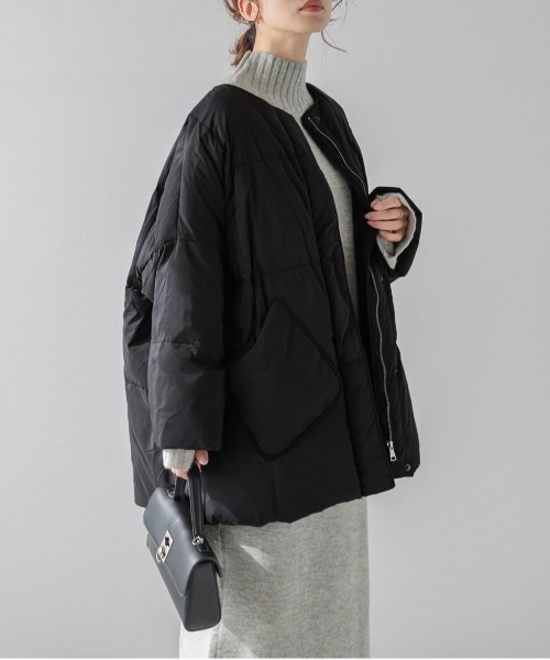 La-gemme（ラジェム）の「ストール付きダウンコート（ダウンジャケット/コート・レディース・アイボリー/ブラック/ベージュ・フリー）」の8枚目の写真