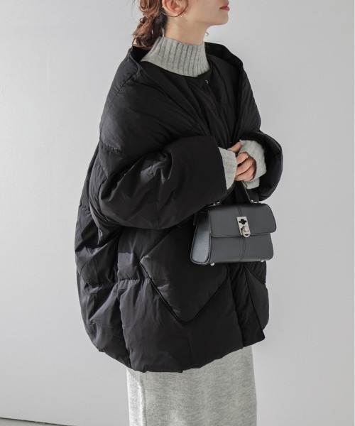 La-gemme（ラジェム）の「ストール付きダウンコート（ダウンジャケット/コート・レディース・アイボリー/ブラック/ベージュ・フリー）」の9枚目の写真