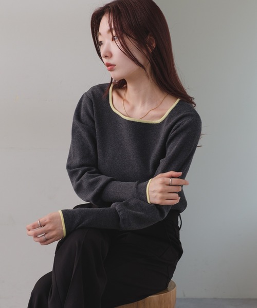 Kastane◆セーター(厚手)/FREE/ポリエステル/BRW/KAZ1001105A0001 セール】フェザーパフニット（ニット/セーター）｜Kastane