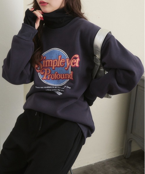 Ada.（エイダ）の「裏起毛 サークル ロゴ プリント スウェット（スウェット・レディース・ネイビー/アイボリー/チャコールグレー・M/L）」の7枚目の写真