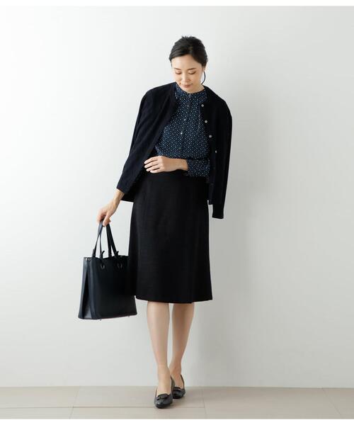 NEWYORKER（ニューヨーカー）の「シェブロンプリント タックブラウス（シャツ/ブラウス・レディース・ネイビー/グレイッシュベージュ・9号/11号）」の9枚目の写真