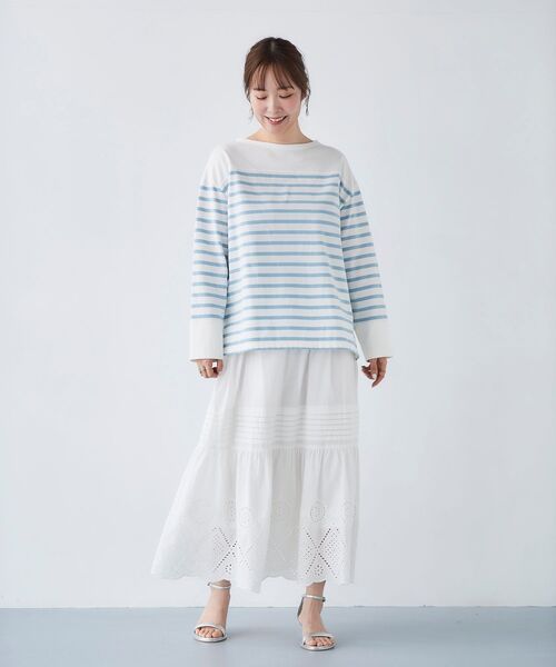 le.coeur blanc(ルクールブラン)の「ボーダーキリカエパネルカットソー(Tシャツ/カットソー・レディース・ブルー系その他3/ベージュ系その他2・38)」の22枚目の写真